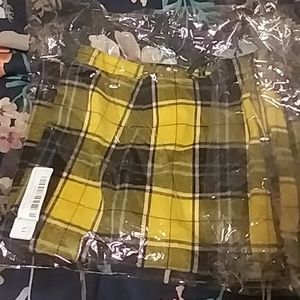Yellow plaid skirt